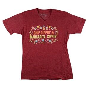 Oliver & Otis Shirt Womens Medium Red Short Sleeve Chip Dippin Margarita Sippin